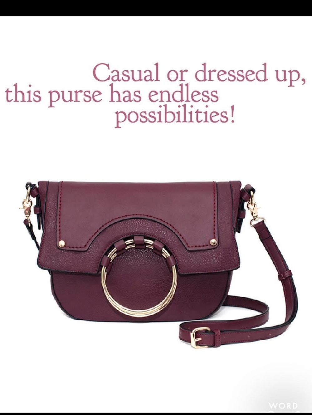 Poppy and peonies Felicity Foldover wine purse - gold hardware - new - casual